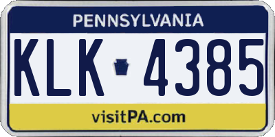PA license plate KLK4385