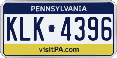 PA license plate KLK4396