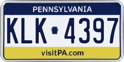 PA license plate KLK4397