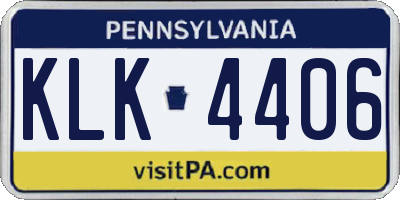 PA license plate KLK4406