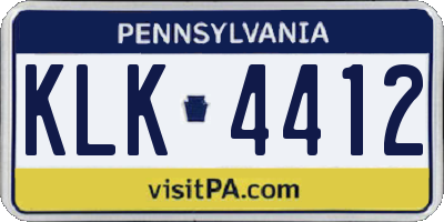 PA license plate KLK4412