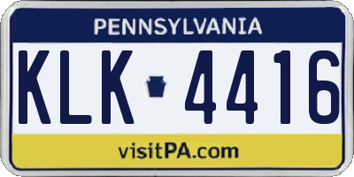 PA license plate KLK4416
