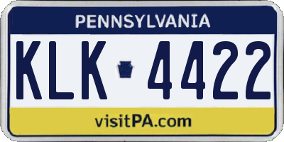 PA license plate KLK4422