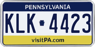 PA license plate KLK4423