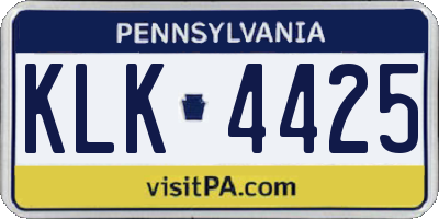 PA license plate KLK4425
