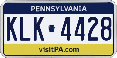 PA license plate KLK4428