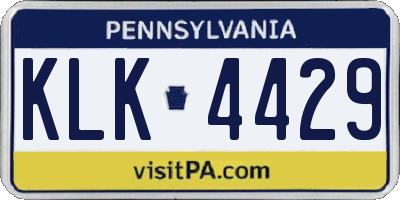 PA license plate KLK4429