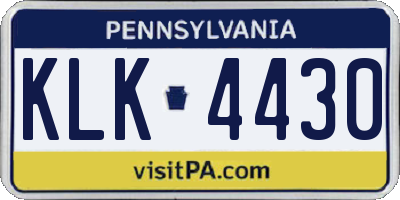PA license plate KLK4430