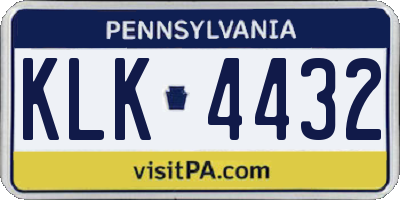 PA license plate KLK4432