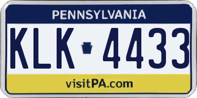 PA license plate KLK4433