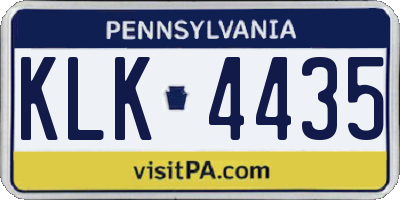 PA license plate KLK4435