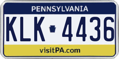 PA license plate KLK4436