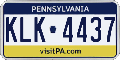 PA license plate KLK4437