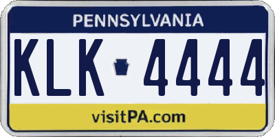 PA license plate KLK4444