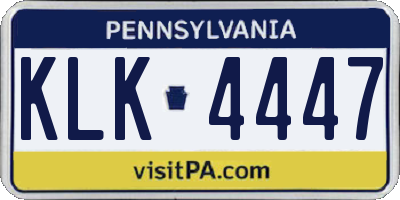 PA license plate KLK4447