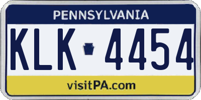 PA license plate KLK4454