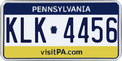 PA license plate KLK4456