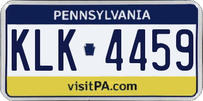 PA license plate KLK4459