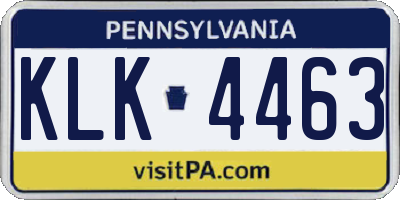 PA license plate KLK4463