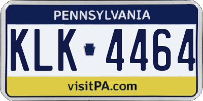 PA license plate KLK4464