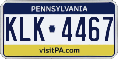 PA license plate KLK4467