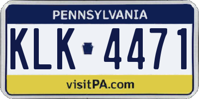 PA license plate KLK4471
