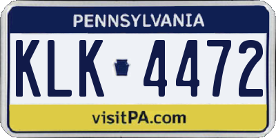 PA license plate KLK4472