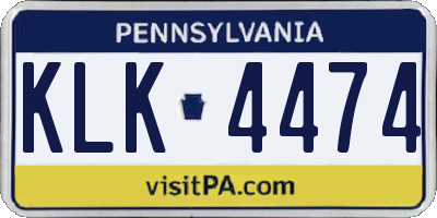 PA license plate KLK4474