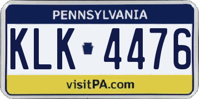 PA license plate KLK4476