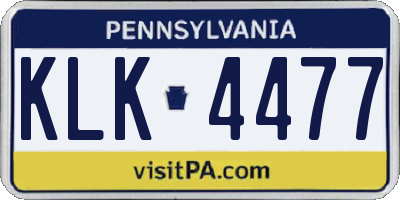 PA license plate KLK4477