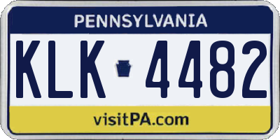 PA license plate KLK4482