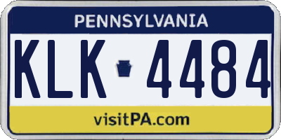 PA license plate KLK4484