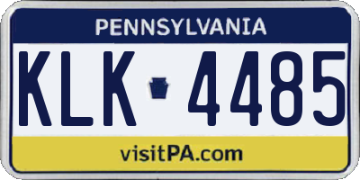 PA license plate KLK4485