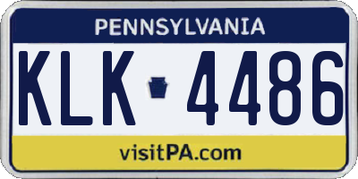PA license plate KLK4486