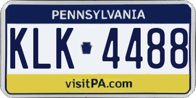 PA license plate KLK4488