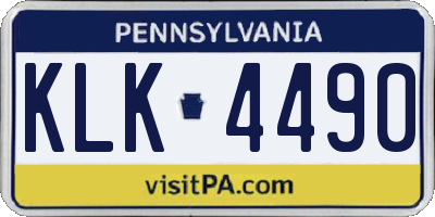 PA license plate KLK4490