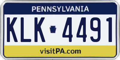 PA license plate KLK4491