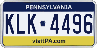 PA license plate KLK4496
