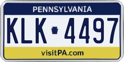 PA license plate KLK4497