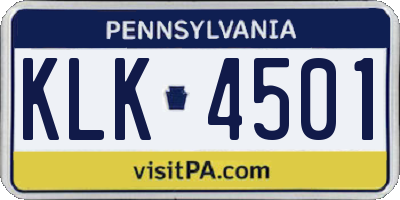 PA license plate KLK4501