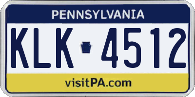 PA license plate KLK4512