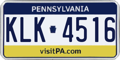 PA license plate KLK4516