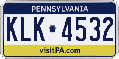 PA license plate KLK4532