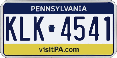 PA license plate KLK4541