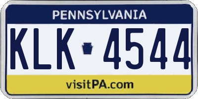 PA license plate KLK4544