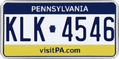 PA license plate KLK4546