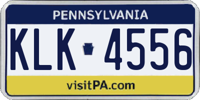 PA license plate KLK4556