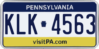 PA license plate KLK4563