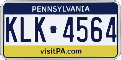 PA license plate KLK4564