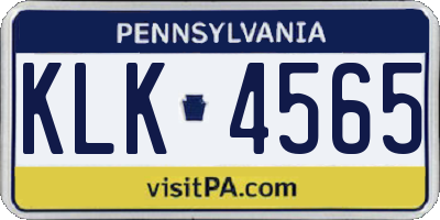 PA license plate KLK4565